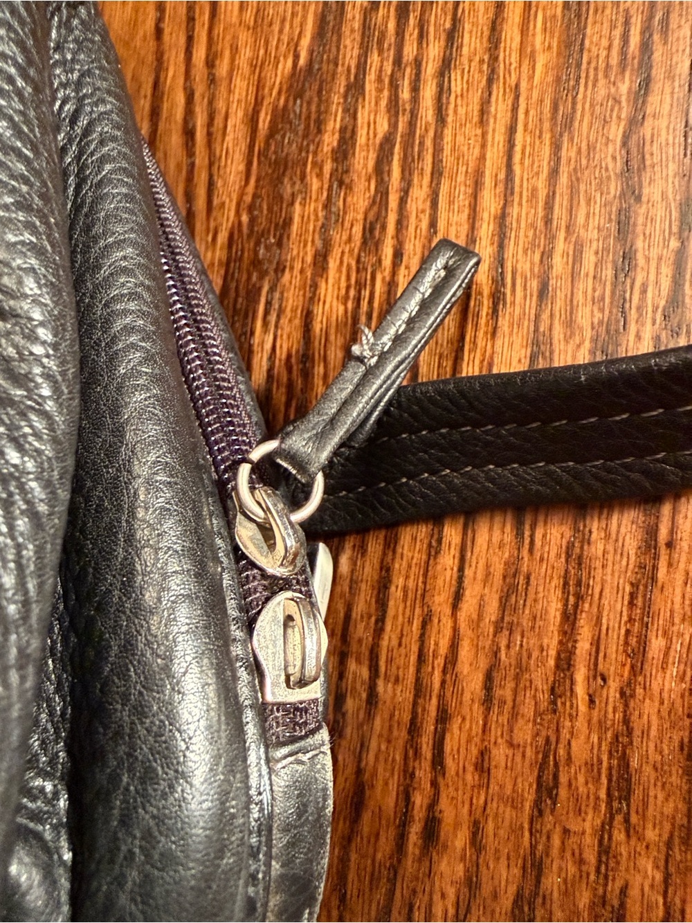 Tignanello Black Pebbled Leather Backpack Purse Small Travel Daypack Organizer - Picture 8 of 16